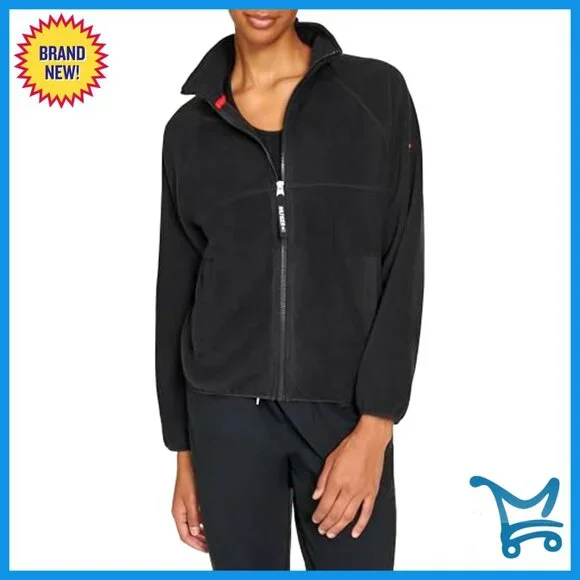 Full Zip Polar Fleece Jacket Stand Collar Raglan Sleeves Cozy Sport Essential